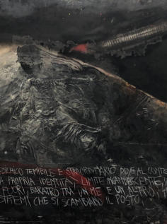 N. 565/A + 1527,  “DISTRUZIONI E INFINITE FUSIONI” , 2022, vinilici e PVC su tela, 170 x 126cm