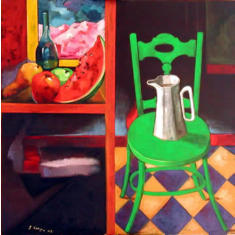 Gilberto Carpo, "La sedia verde", anni 70