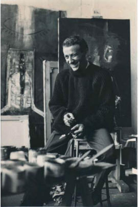 Giancarlo Cazzaniga in studio negli anni 60