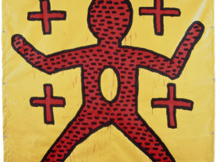Keith Haring, Untitled, 1981, vernice vinilica su telo vinilico, cm 244 x 244