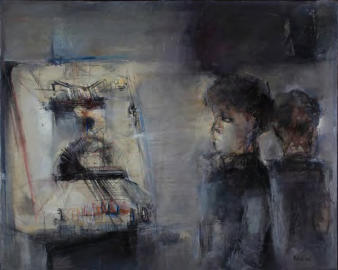 Giuseppe Martinelli, " Al jukebox", 1960, olio su tela