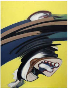 Vaglieri, Figura notturna al confine della citt�, 1972, olio su tela, 90 x 70 cm.