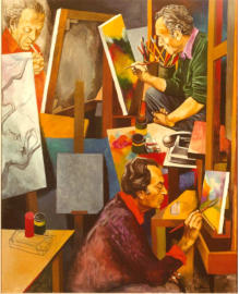 Renato Guttuso, "L'atelier", 1975