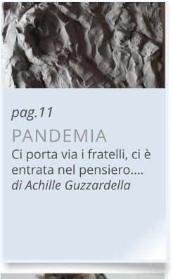 pag.11 PANDEMIA Ci porta via i fratelli, ci è entrata nel pensiero.…di Achille Guzzardella